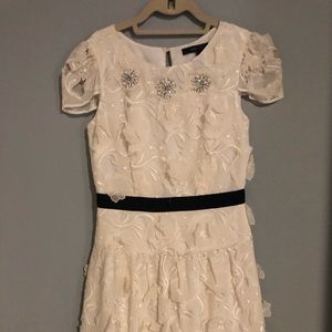 Womens BCBG Maxazria Silk Embroidered Cocktail